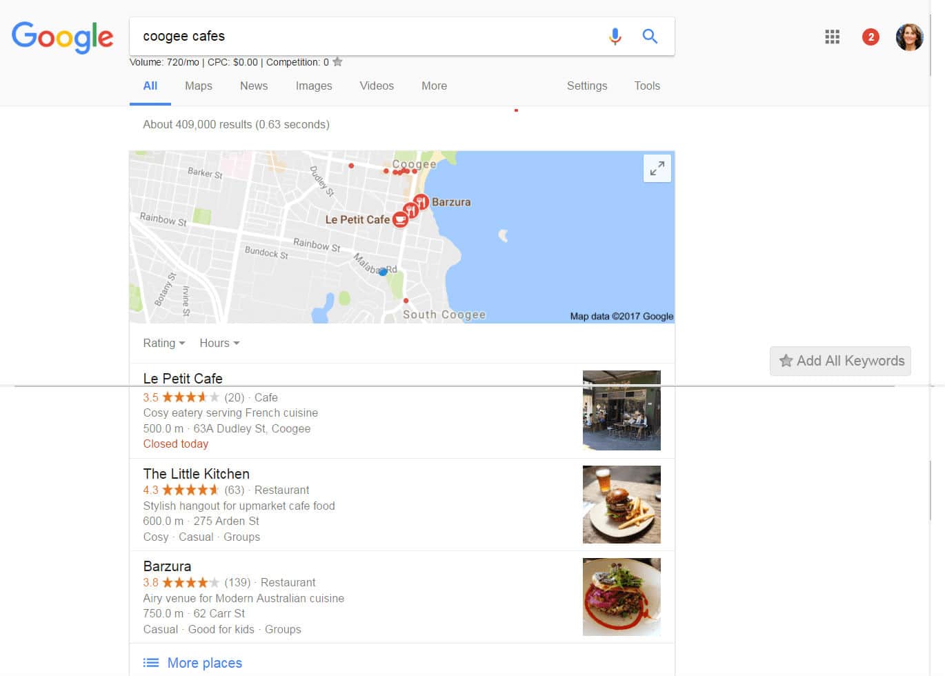 coogee cafes Google Search reputation management