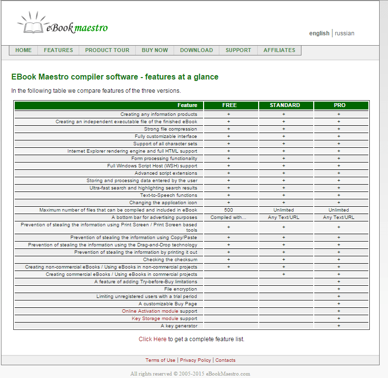 eBook-Maestro-Version-differences