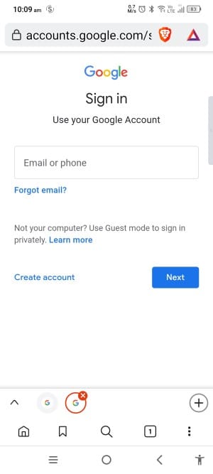 google review login screen